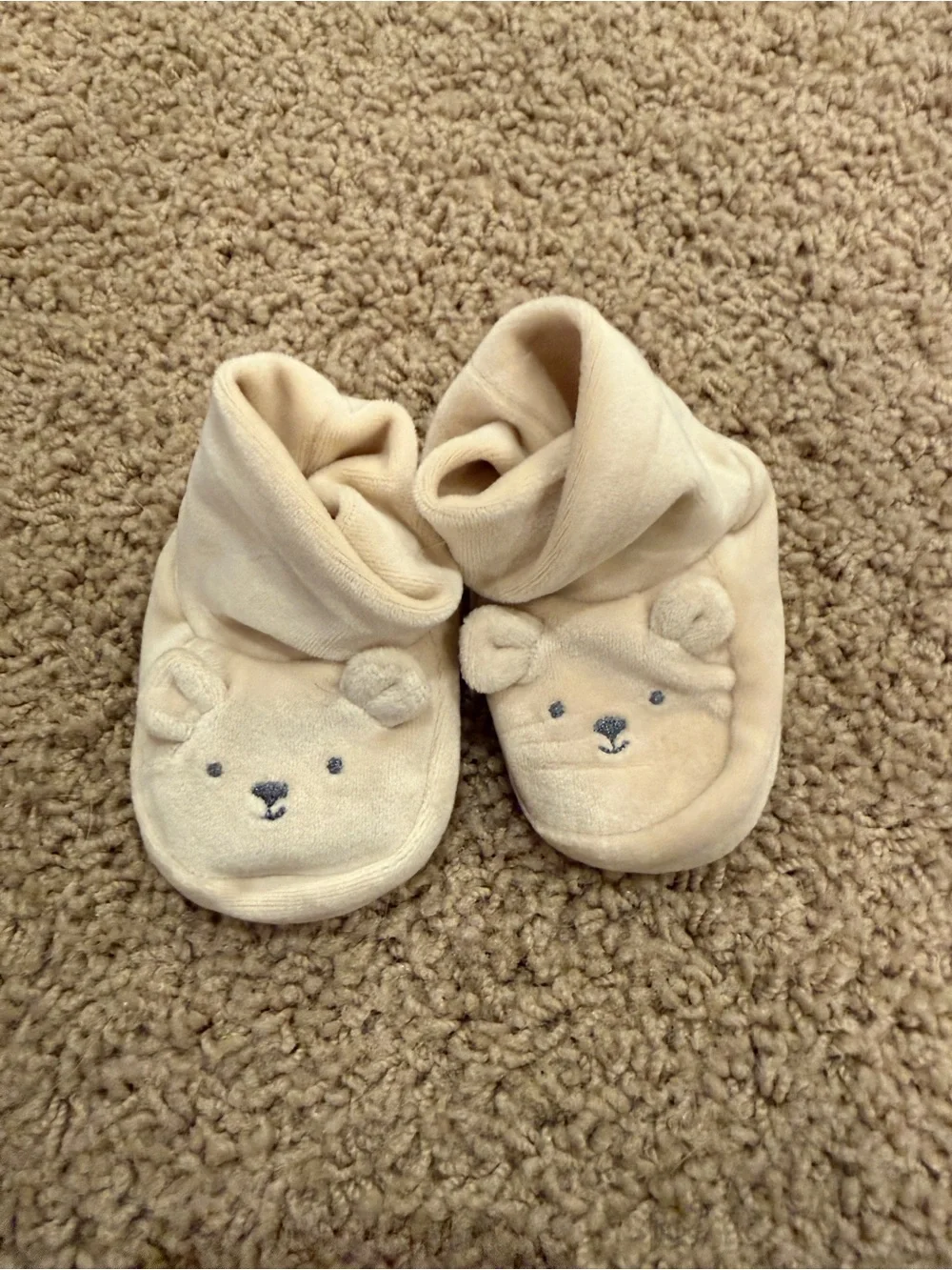 Plush Bear Baby Booties